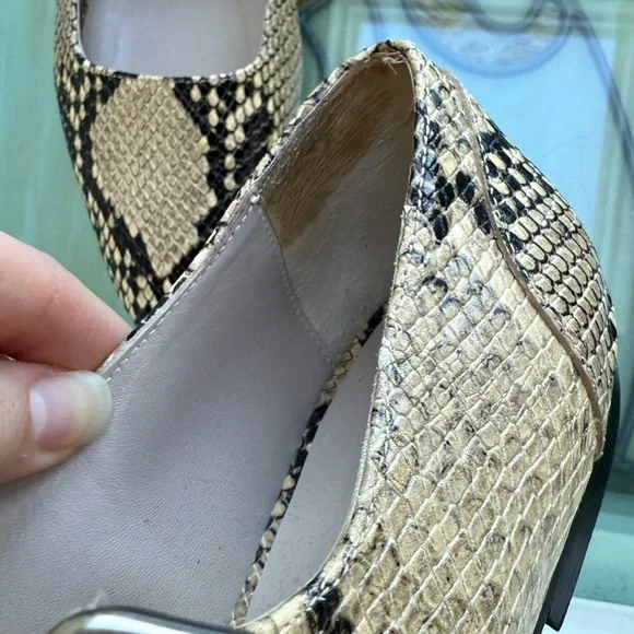 Freda Salvador Snakeskin Mary Jane Ivy Flats Size 7 - Picture 10 of 10
